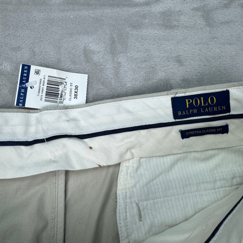Polo Ralph Lauren Chino Pants Men 40x30 Tan Straight Stretch Classic New Preppy - Picture 4 of 13